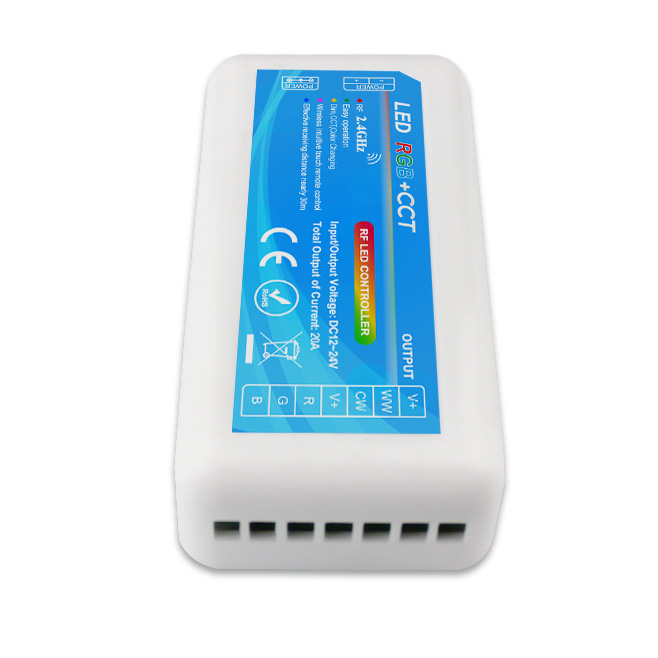 RGB CCT Controller Dimmer 12-24V LED with 2.4G Remoter 5 Channels FEL-DM2 E RGB CCT Controller Dimmer 12-24V LED with 2.4G Remoter 5 Channels FEL-DM2 E