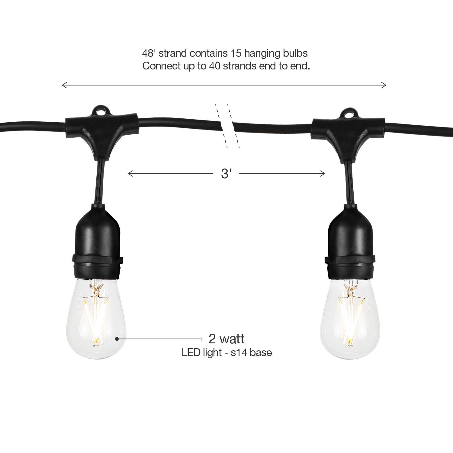 FEL-D1 Festoon String Patio Lights With LED Bulbs Festoon String Patio Lights With LED Bulbs