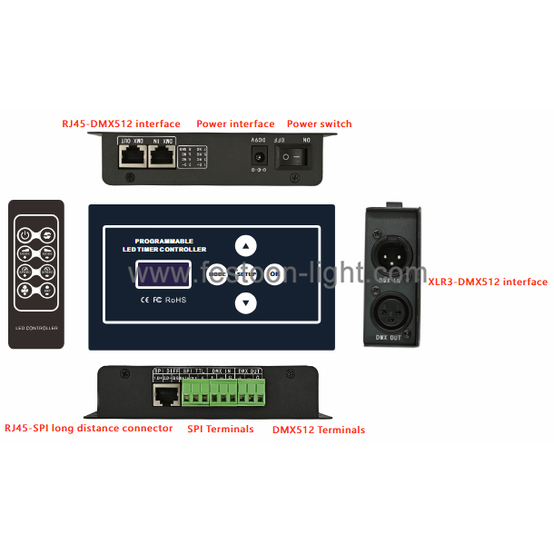 FEL-CD1 1DMX512 Controller SPI with Remoter and RJ45 DMX512 Controller SPI with Remoter and RJ45 XLR